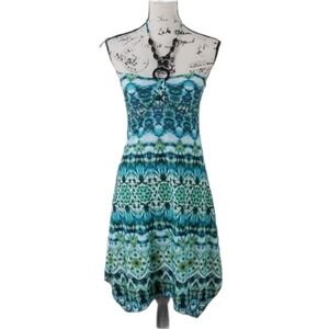Sienna strapless turquoise Aztec design sundress